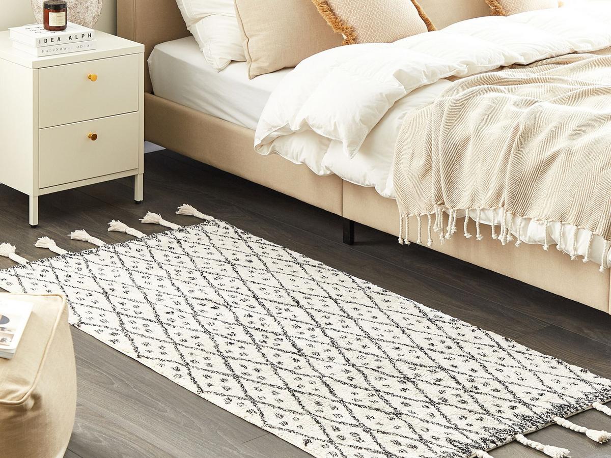 KURZFLOR-TEPPICH Agadir 150/80 cm - Weiß, Textil (80/150cm) - Beliani