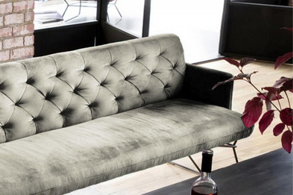 ESSZIMMERBANK CHARME Silber Velvet - Silberfarben, Textil (246/85/68cm) - KAWOLA