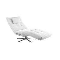 RELAXLIEGE LETICIA Weiß Cord Drehbar (360°), Relaxfunktion - Schwarz/Weiß, Textil/Metall (82/115/156cm) - KAWOLA