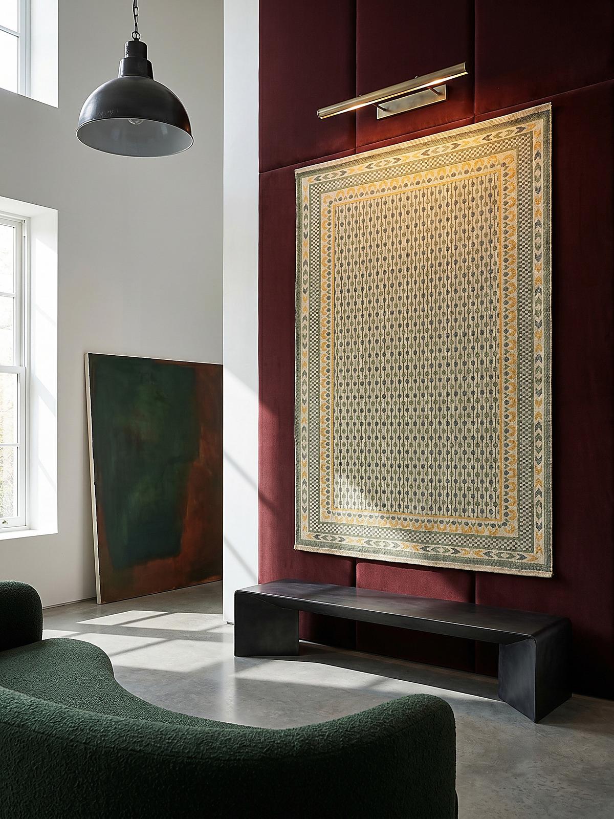 JUTETEPPICH CAM, im Boho-Stil, Grün-Gelb, 200 x 290 cm - Grün, Textil (290/200cm) - KADIMA DESIGN
