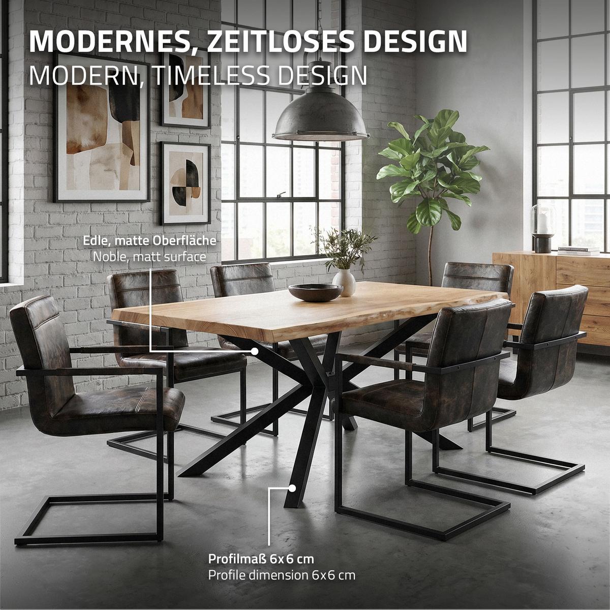 TISCHBEINE Metall Schwarz 120x78x72 cm X-Form 4-beinig aus Stahl - Schwarz, Metall (78/71.5/120cm) - ML-DESIGN