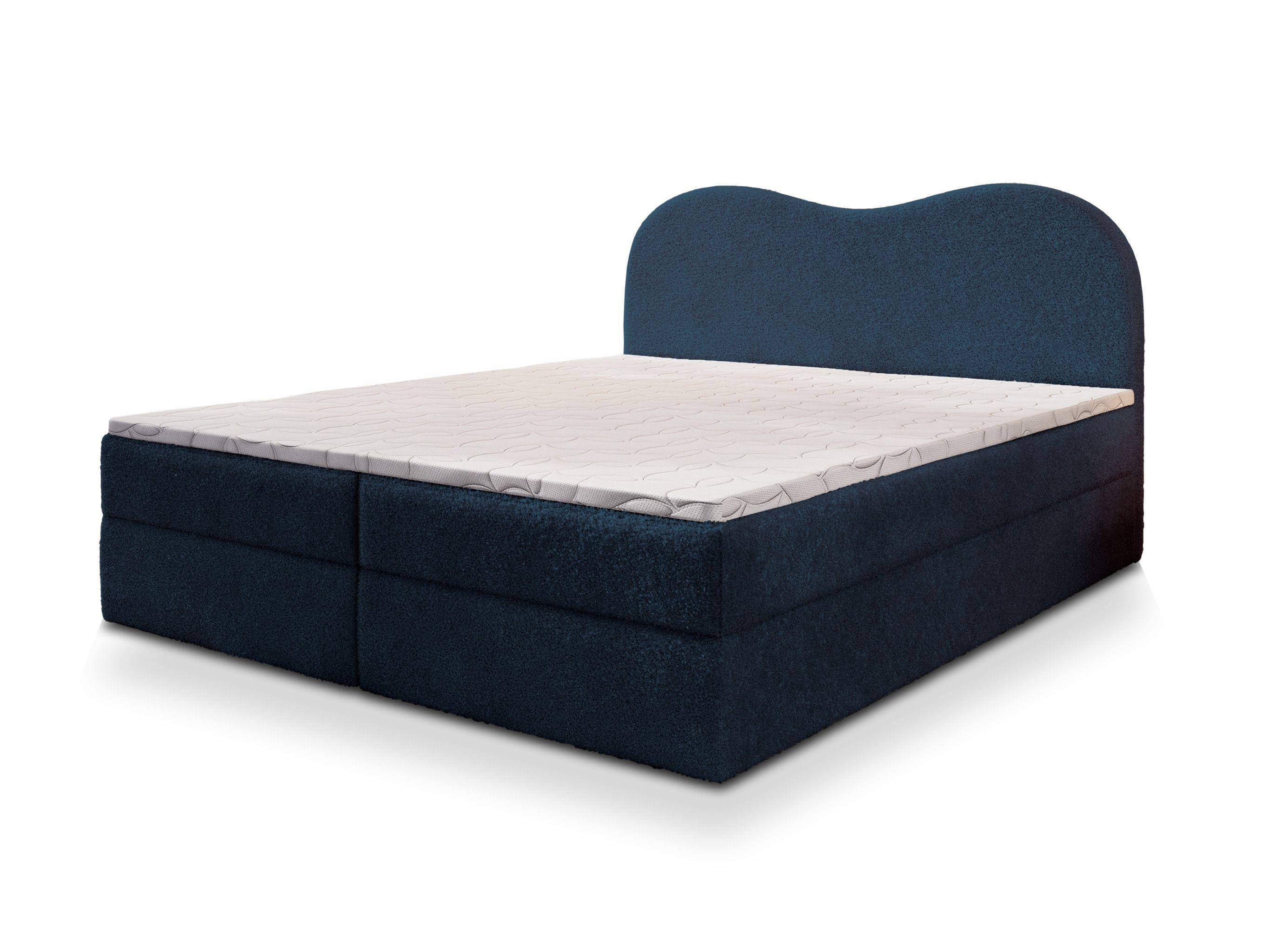 BOXBETT FLUVIA N 140x200 cm mit Matratze und Topper - Blau - Blau, Holz (140/200cm) - MASSENO