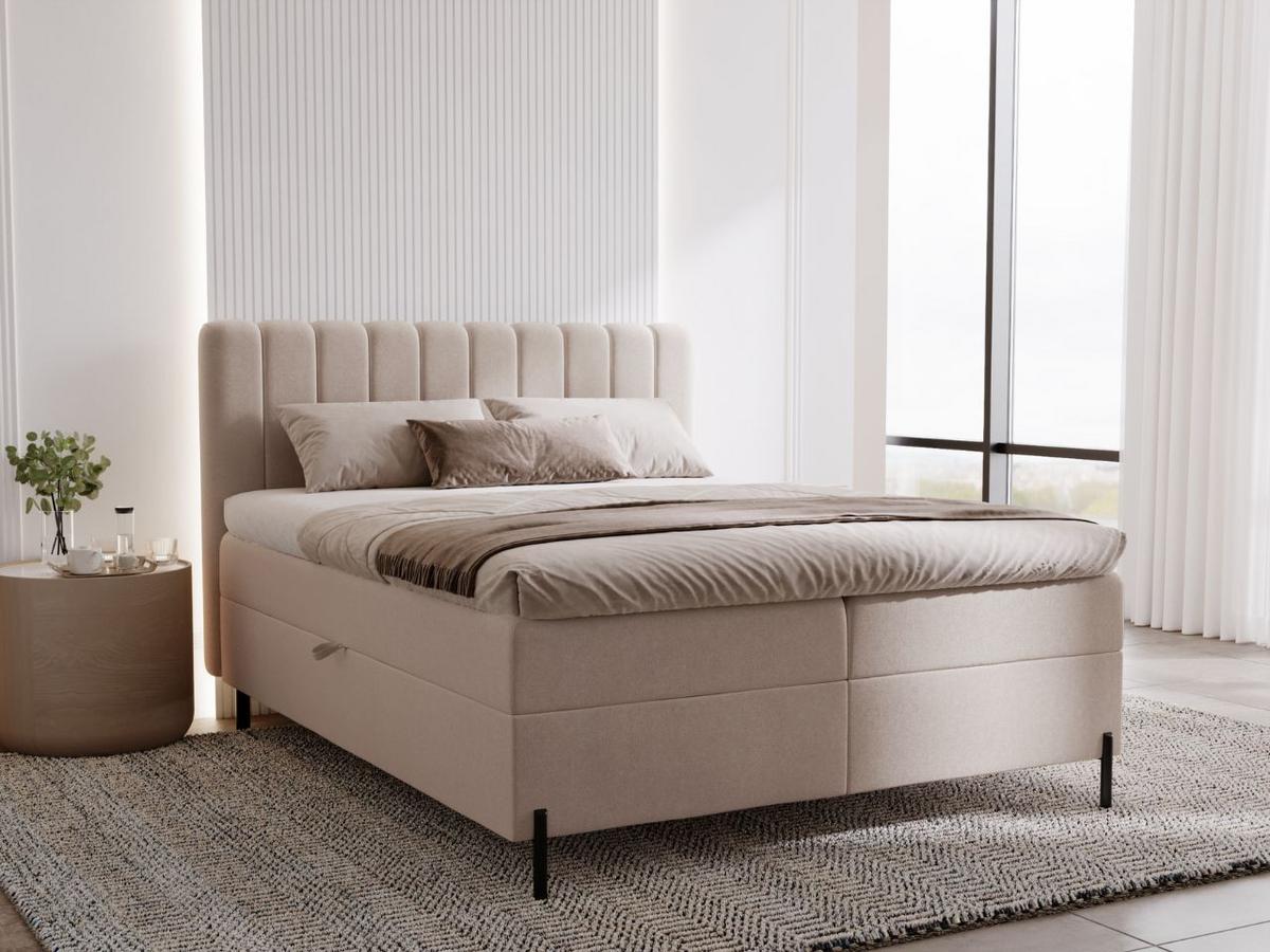 BOXBETT Primavera 160x200 Beige - Beige, Holz/Textil (160/200cm) - Graingold