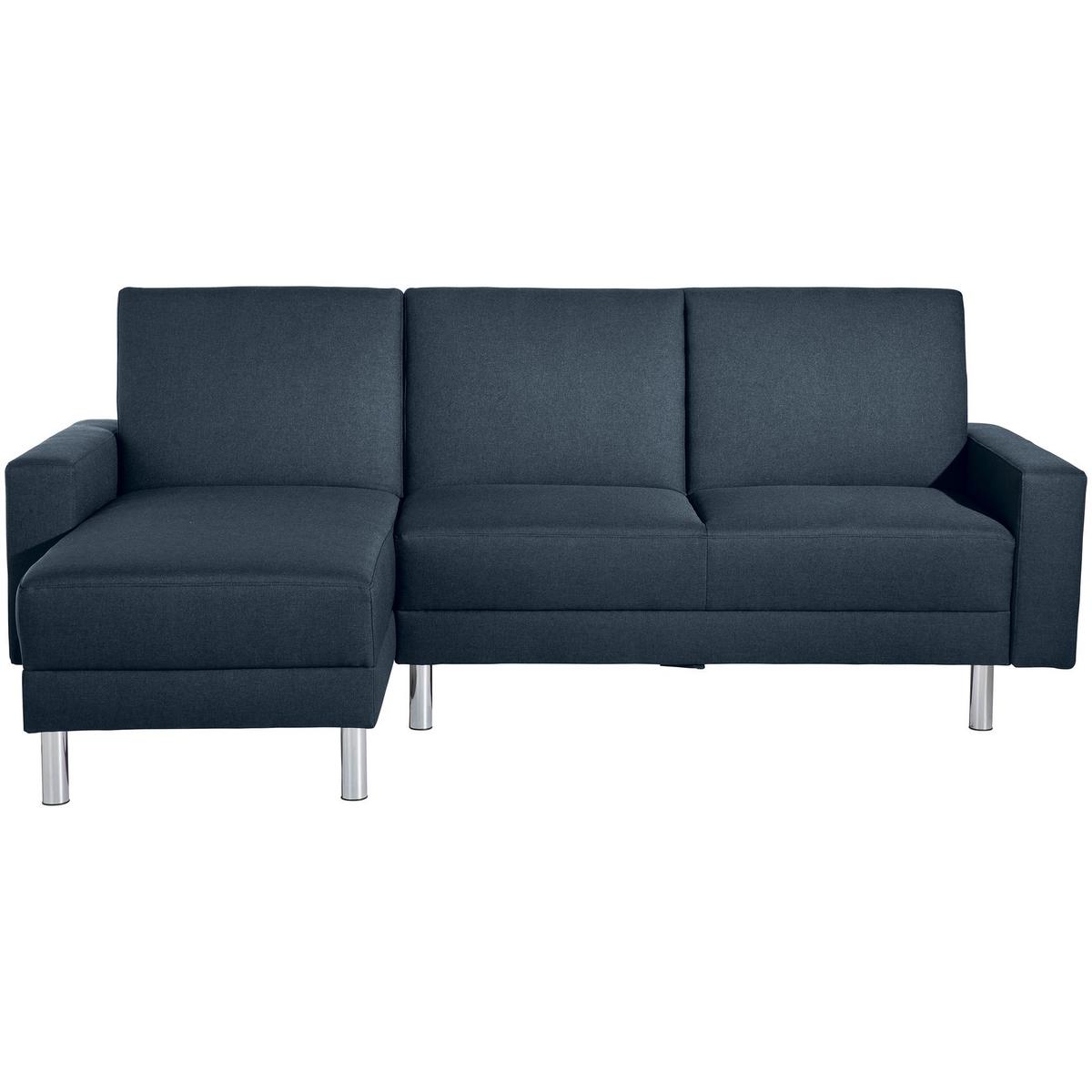 FUNKTIONSSOFA mit Hocker Katryna Flachgewebe blau - Blau, Kunststoff (144/92/230cm) - 58aufmkessel