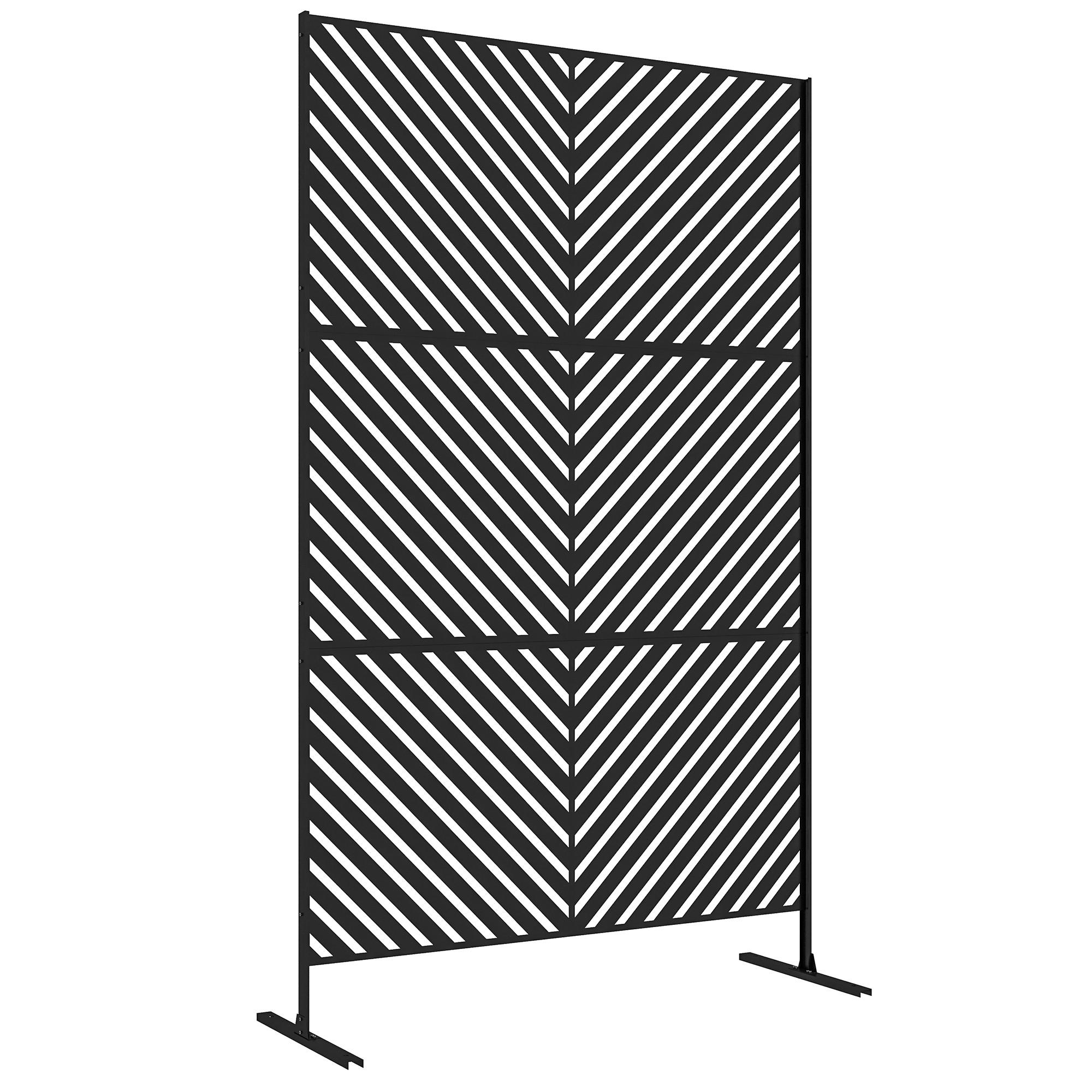 GARTENSICHTSCHUTZ, Stahl, Schwarz - Schwarz, Metall (45/198cm) - Outsunny