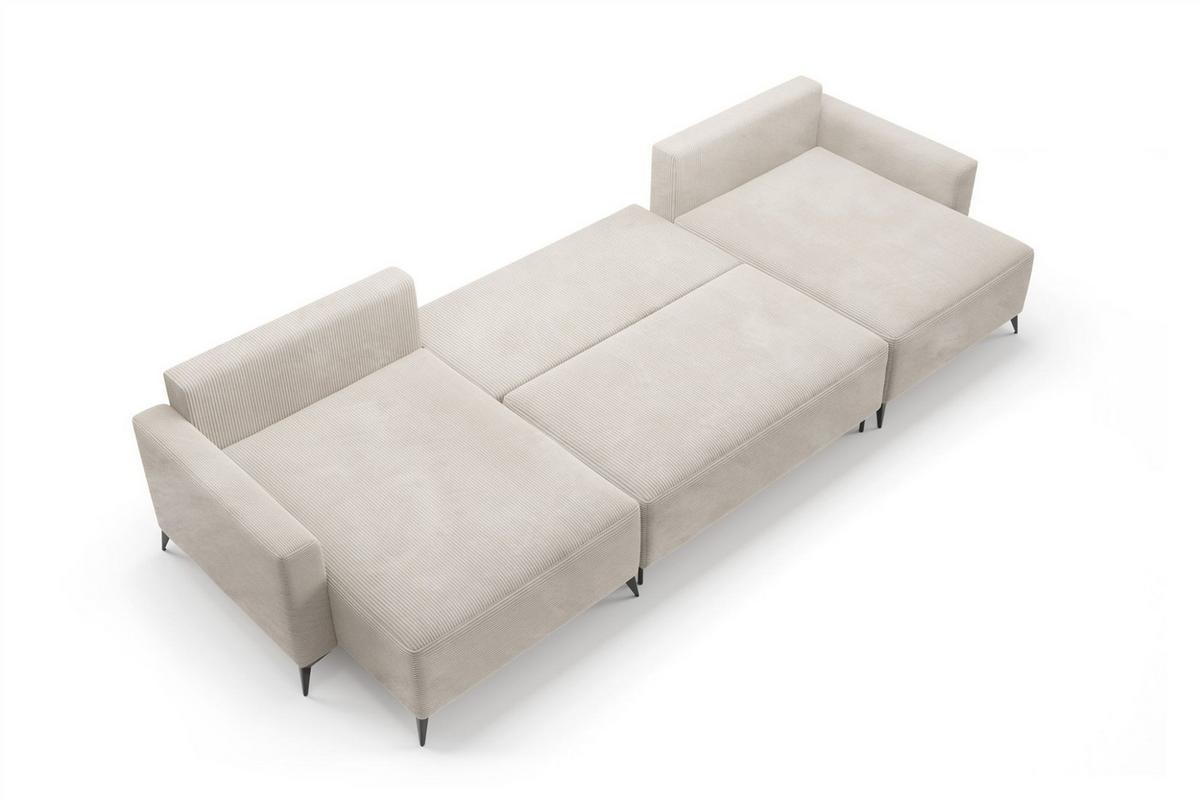 WOHNLANDSCHAFT Silves - Grün, Holzwerkstoff/Textil (382/81/148cm) - Fun Möbel