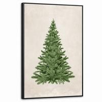 LEINWAND Bilder mit Rahmen - Weihnachtsbaum - Grün - Weihnachten - Feiertage - 60x90 - Olivgrün, Textil (60/90cm) - MuchoWow