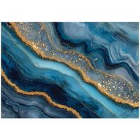 FOTOTAPETE Marmor Abstrakt Blau 250x175 cm - Multicolor, Papier (250/175cm) - Wallarena