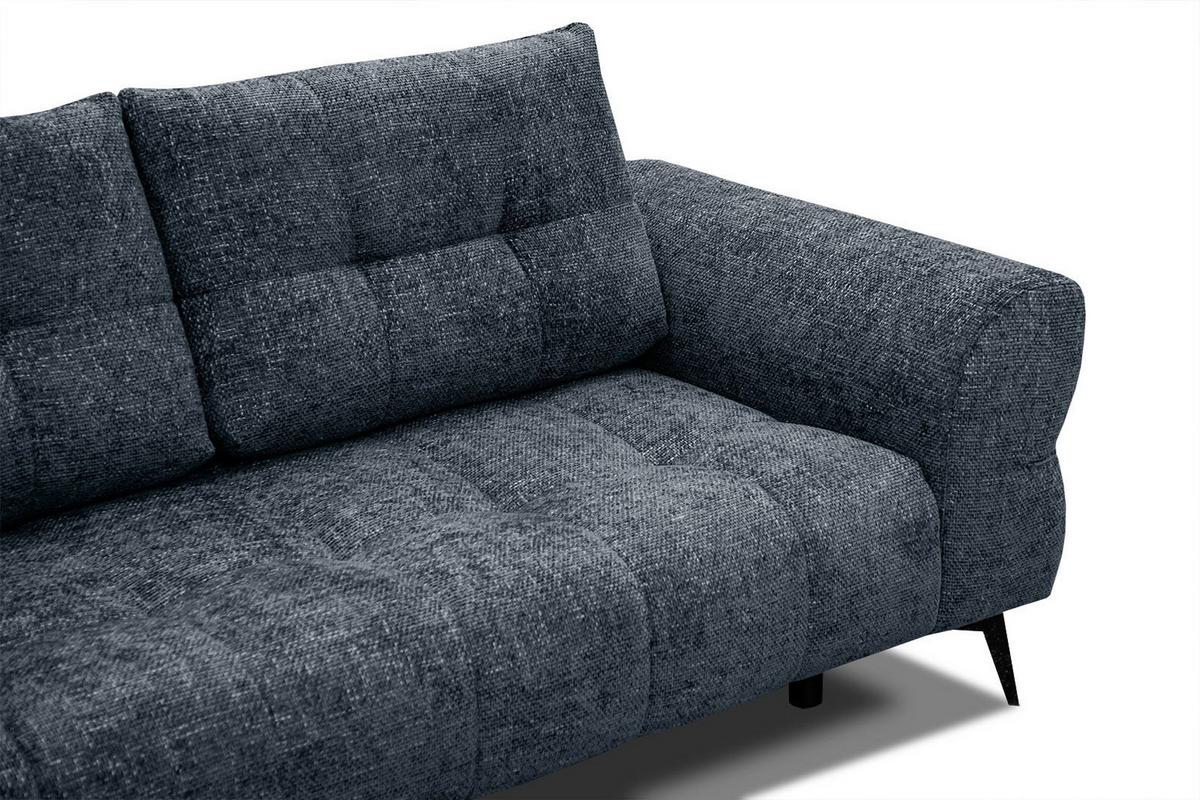 ECKSOFA SALVINI 5-Sitzer, dunkelblau - Schwarz/Dunkelblau, Holzwerkstoff/Textil (158/292cm) - Wozimo
