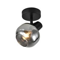 DECKENSTRAHLER Cottbus 1-flammig 9/9/16.5 cm - Schwarz, Metall (9/9/16.5cm) - Nettlife