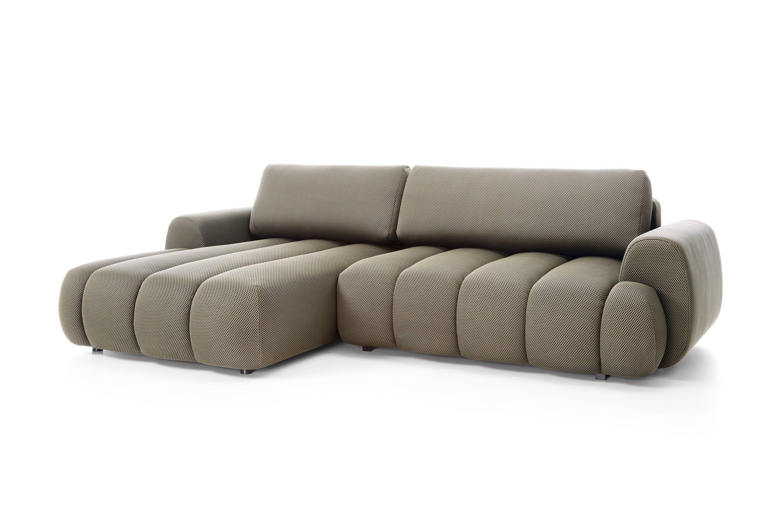 ECKSOFA SITO Braun Jersey mit Schlaffunktion - Braun, Holz (272/168cm) - MASSENO