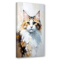 LEINWANDBILD Katze Tier 50x100cm - Grau, Textil (50/100cm) - Feeby