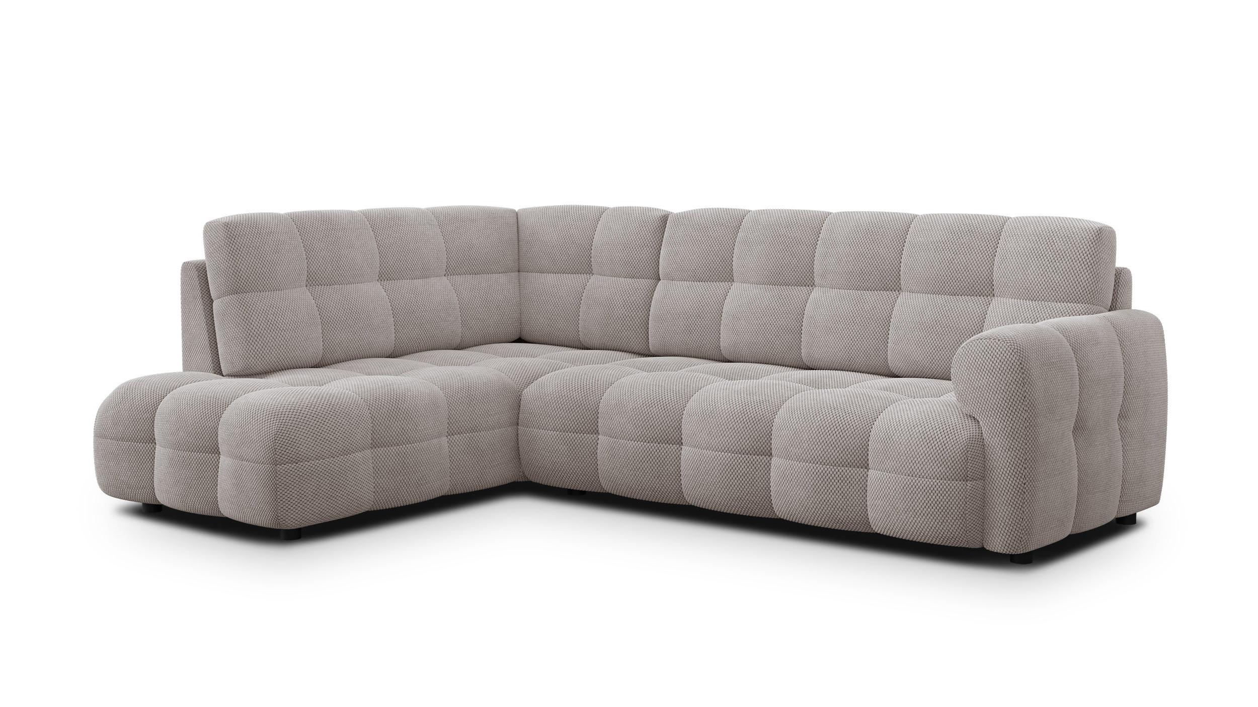 ECKSOFA MELLOW 5-Sitzer, beige - Beige/Schwarz, Holz/Textil (283/191cm) - Wozimo