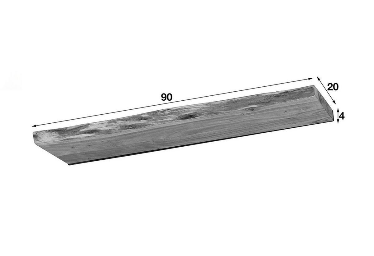 WANDREGAL ERGEA Holz Akazie - Naturfarben, Holz (90/4/20cm) - KAWOLA