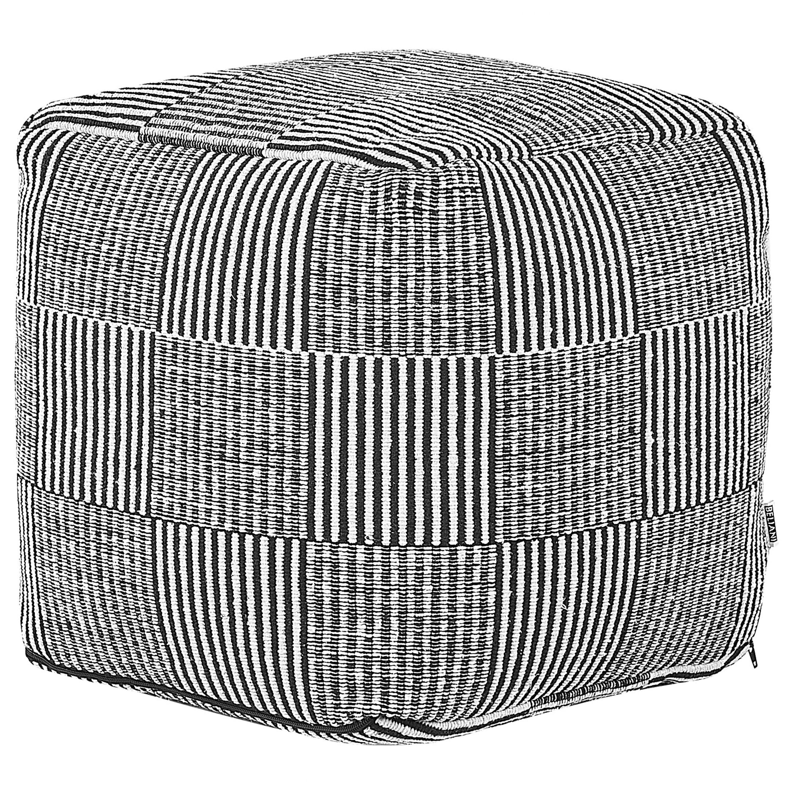POUF Pandran 40/40/40 cm - Schwarz, Naturmaterialien/Textil (40/40/40cm) - Beliani