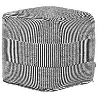POUF Pandran 40/40/40 cm - Schwarz, Naturmaterialien/Textil (40/40/40cm) - Beliani