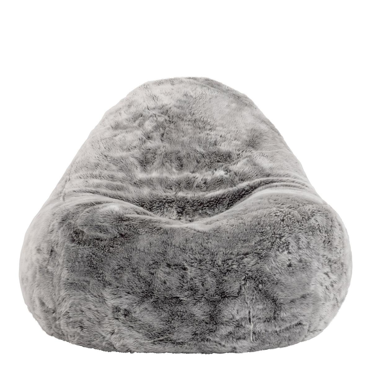 SITZSACK-LIEGE aus Kunstfell - Grau, Kunststoff (105/51/130cm) - icon