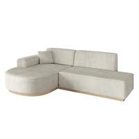 ECKSOFA Ottomane Links ARRIO-L1 - 243x171x83 cm Creme - Hellgrau/Creme, Holzwerkstoff/Textil (243/171cm) - ALTDECOR