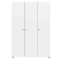 KLEIDERSCHRANK weiß 3-türig 120 cm, Drehtürenschrank mit Kleiderstange - Schwarz/Weiß, Holzwerkstoff/Kunststoff (120/176/51cm) - Inn.Furn