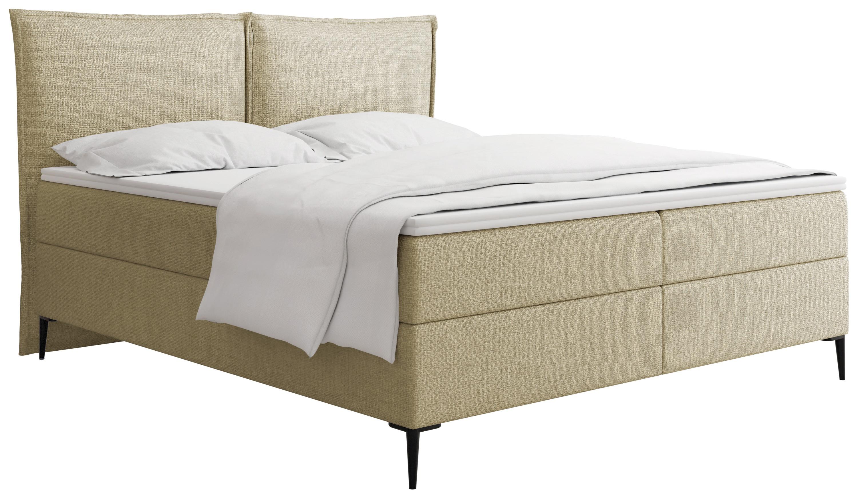BOXBETT Calio Rise mit Bettkasten, Hell-Olivgrün Chenille 200x200 cm – inkl. H4 Taschenfederkern Matratze & Foam Topper - Schwarz/Olivgrün, Holz/Holzwerkstoff (200/200cm) - WFL GROUP