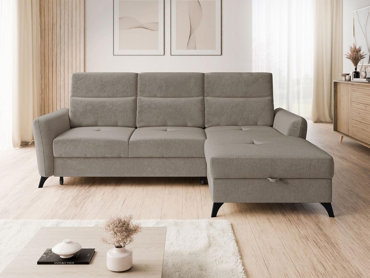 ECKSOFA Talia, Seite: Rechts 2R-LC - Hellbraun/Schwarz, Holz/Kunststoff (238/167cm) - MIRJAN24