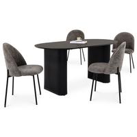 ESSGRUPPE MAXIM - Schwarz, Metall (160/76/90cm) - IDIMEX