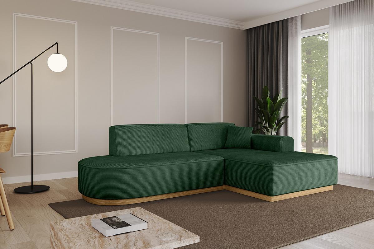 ECKSOFA Ottomane Rechts IREA-L1-v2 - 232x165x80 cm Grün - Currygelb, Holzwerkstoff/Textil (232/165cm) - ALTDECOR