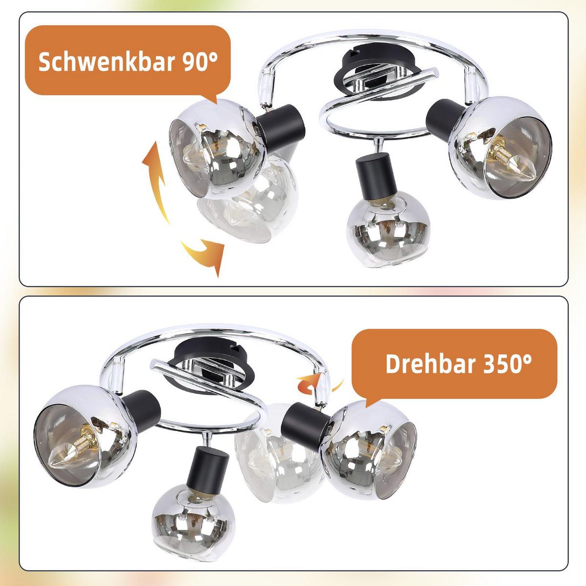 DECKENSTRAHLER Lecompte 3-flammig 36/16/9.8cm - Dunkelgrau, Metall (36/16/9.8cm) - Nettlife