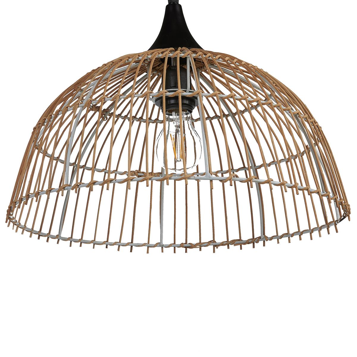 HÄNGELEUCHTE Bararis 40/40/20 cm - Naturfarben, Naturmaterialien (40/40/20cm) - Beliani