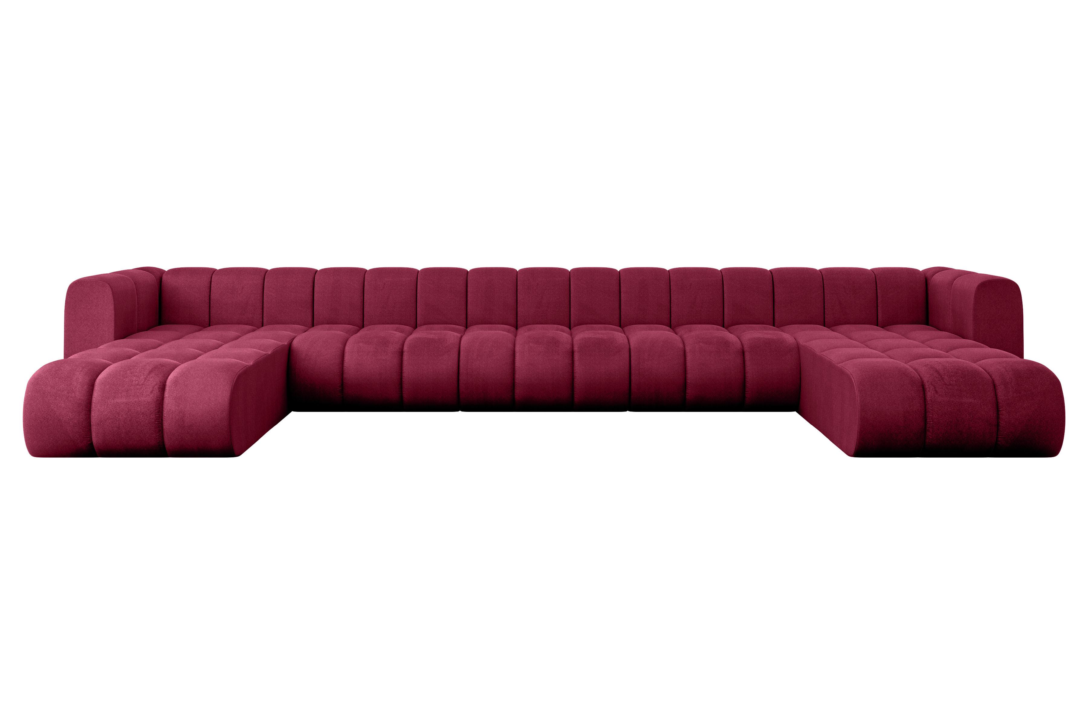 WOHNLANDSCHAFT modulares Sofa Joren-U3 - 501x177x70 cm Bordeauxrot - Bordeaux, Holzwerkstoff/Textil (501/70/177cm) - ALTDECOR