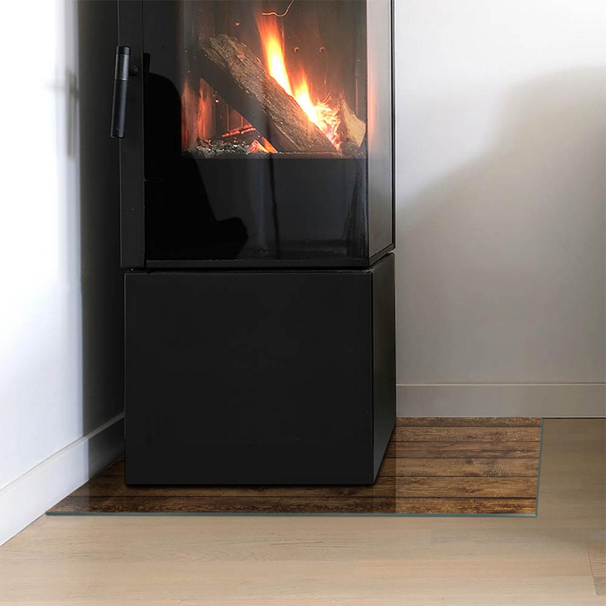 GLASPLATTE für Kamin 60x40 cm - Braun, Glas (60/40/0.4cm) - TULUP