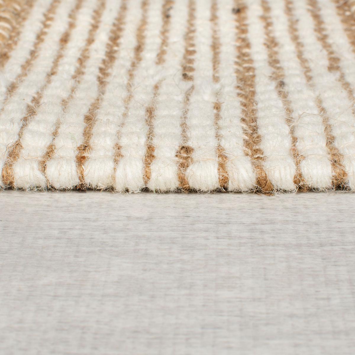 JUTETEPPICH handgewebt mit Fransen WHARFE, im Patchwork-Stil, Natur-Schwarz, 60 x 230 cm - Beige, Textil (230/60cm) - KADIMA DESIGN