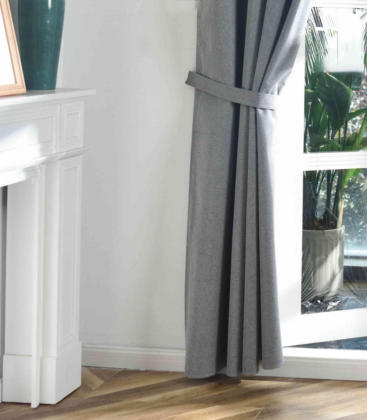 VORHANG 2ER SET »München Dark« HxB 225x145 Grau - Grau, Textil (145/225cm) - Gardinenbox