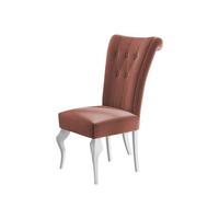 POLSTERSTUHL Frigene 01 - Rosa/Weiß, Holz/Textil (52/100/70cm) - MIRJAN24