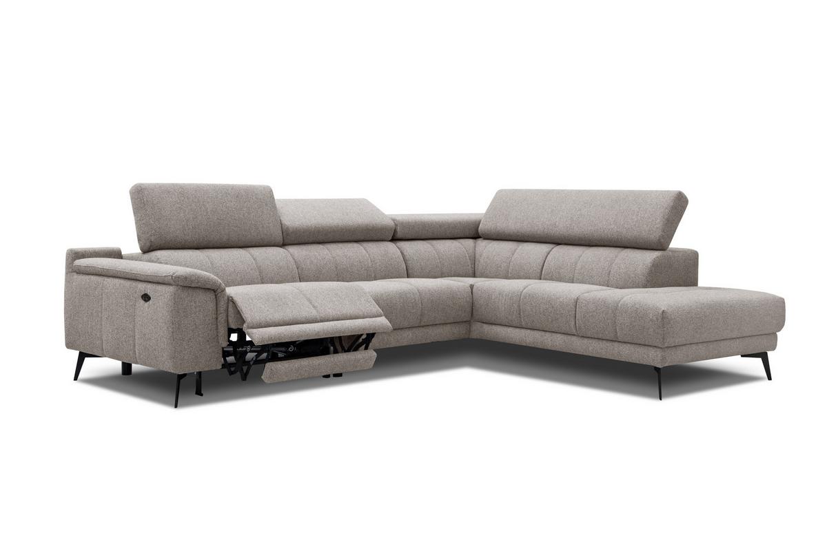 ECKSOFA FIERO 5-Sitzer mit 1 Relaxfunktion, taupe - Taupe, Holzwerkstoff/Textil (290/228cm) - Wozimo