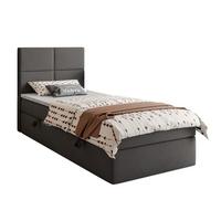 BOXSPRINGBETT Bett CROSS MINI mit Topper 80x200 cm Jasmine 96 - Graphitfarben, Textil - Lookway