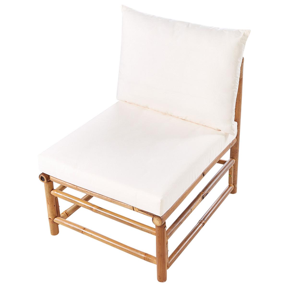 GARTENSTUHL Holz Cremeweiß Cerreto - Hellbraun/Weiß, Holz (55/80/67cm) - Beliani
