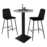 TRESENTISCH rund Eleanore 70 cm schwarz matt/kreidegrau matt lack - Hellgrau, Metall (70/70/106cm) - 58aufmkessel