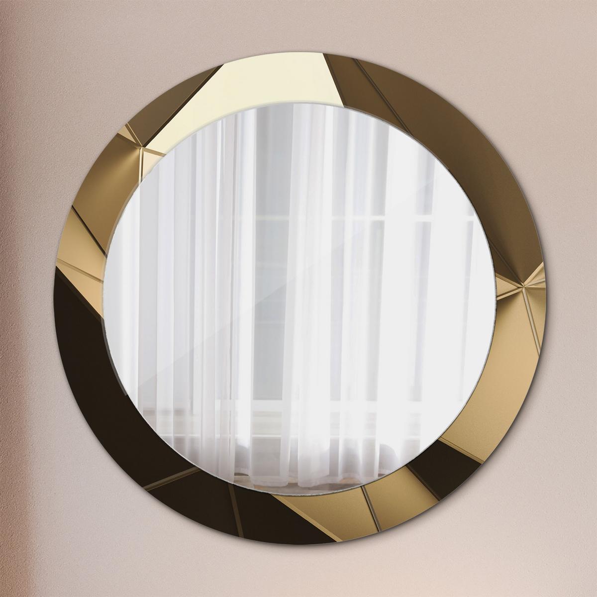 SPIEGEL Ø70 cm Rund mit Aufdruck - Beige, Glas (70/70/0.4cm) - TULUP