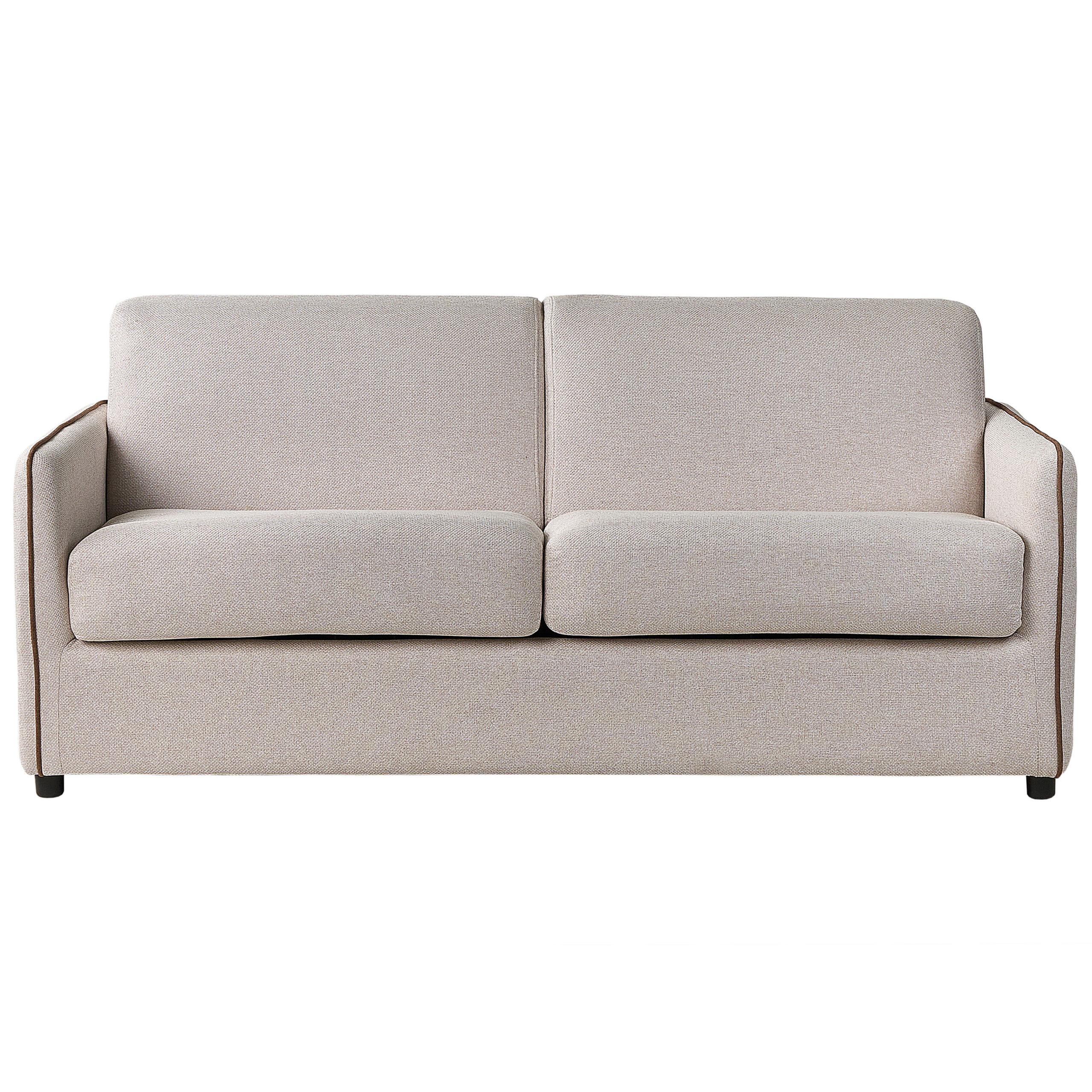 SCHLAFSOFA 2-Sitzer Stoff Hellbeige Ishoj - Beige, Textil (176/80/96cm) - Beliani