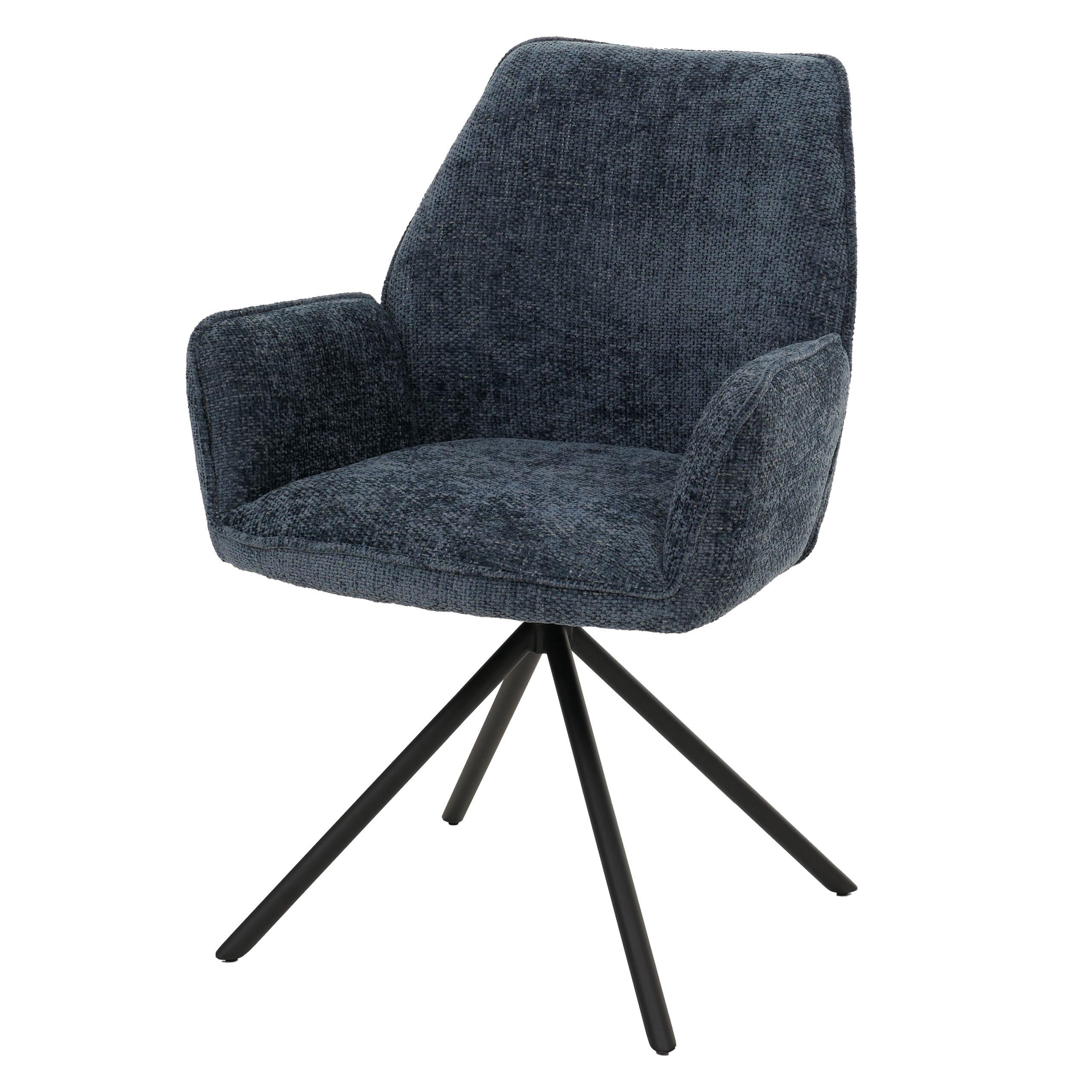 ESSZIMMERSTUHL Blau, Schwarz - Blau/Schwarz, Textil (60/86/60cm) - MCW
