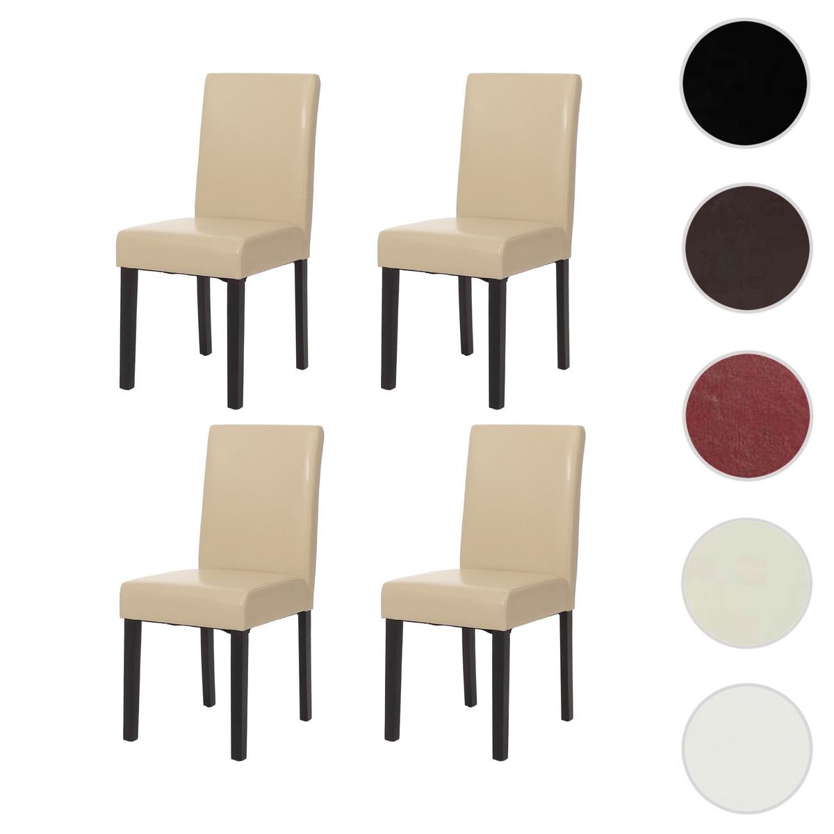 ESSZIMMERSTUHL Beige, Dunkelbraun 4er-Set - Beige/Dunkelbraun, Textil (43/90/56cm) - MCW