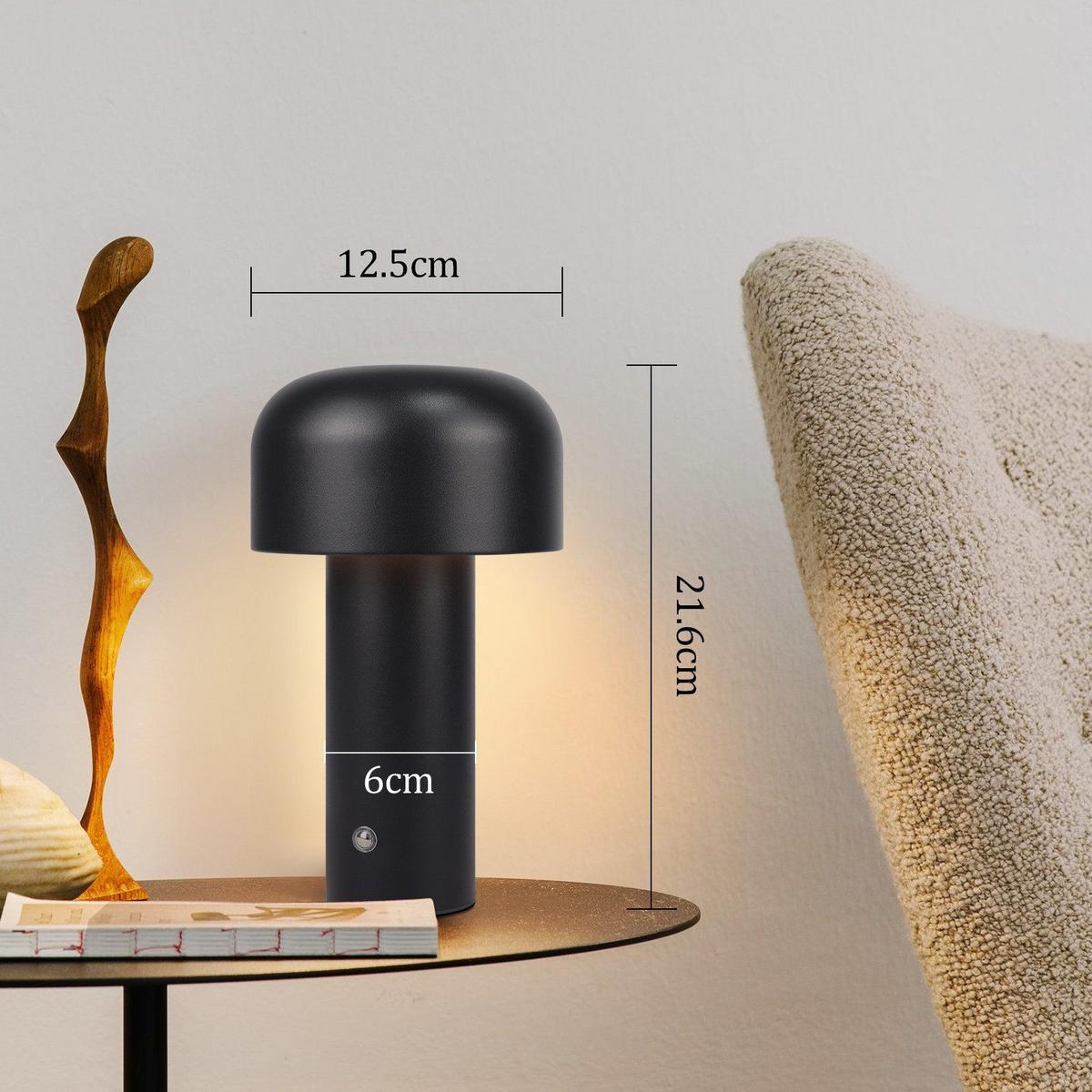 TISCHLAMPE Irralux 12.6/6.0/21.6 cm - Schwarz, Metall (21.6/12.6/6cm) - ZMH