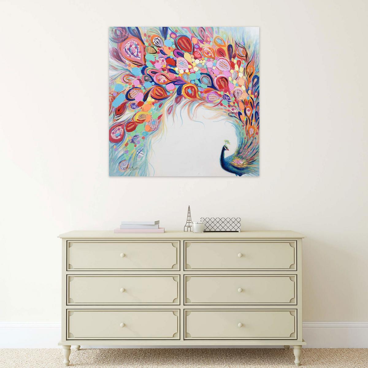 ÖLGEMÄLDE 80/80 cm - Blau/Gelb, Holz/Textil (80/80cm) - KUNSTLOFT