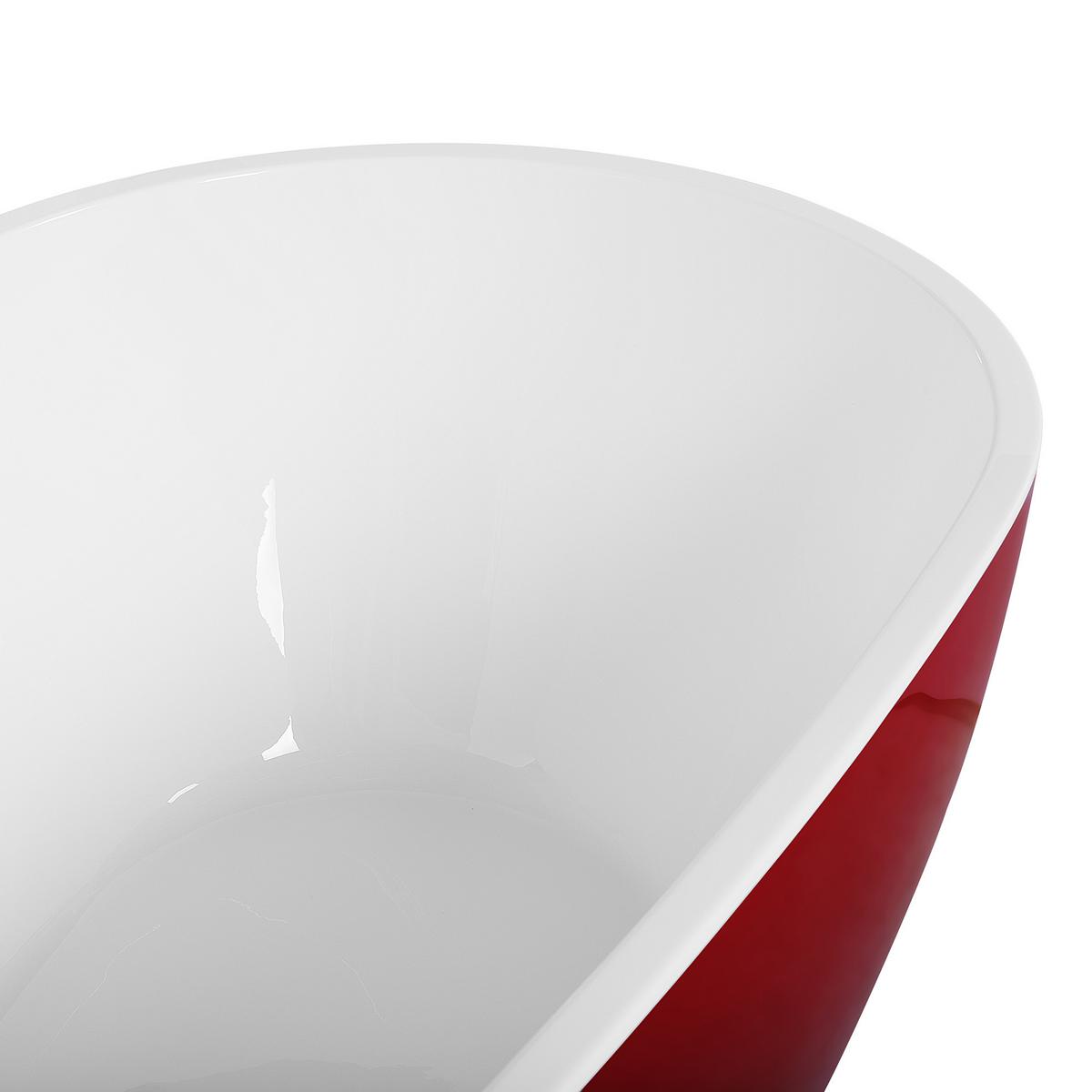 BADEWANNE FREISTEHEND 82x173x59 cm rot Guiana - Rot, Kunststoff (82/60/173cm) - Beliani