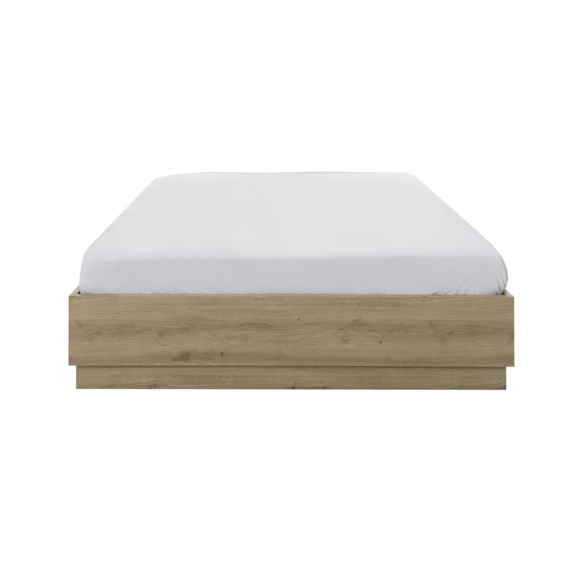 BETTKASTEN 140 x 190 cm Dekor Eiche TIDY 145/194/36 cm - Eschefarben, Holzwerkstoff (190/140cm) - Calicosy