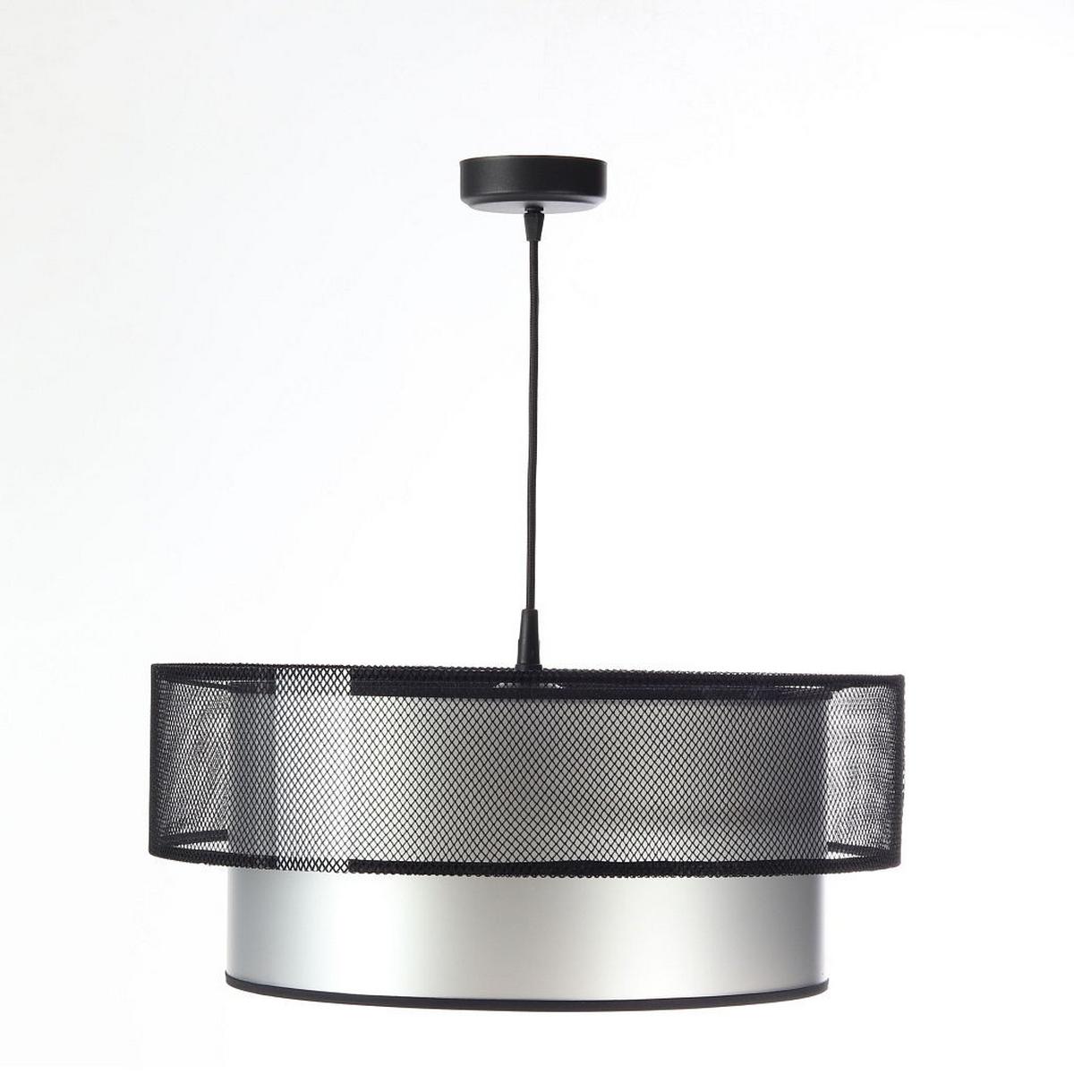 HÄNGELEUCHTE Schwarz 50/20 cm - Silberfarben/Schwarz, Kunststoff (50/1/20cm) - ONZENO