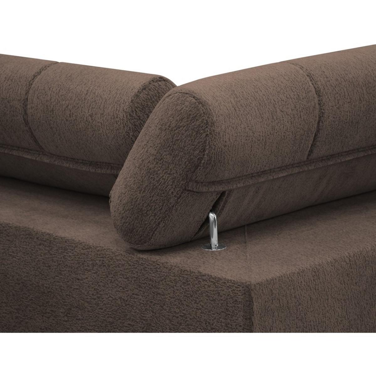 ECKSCHLAFSOFA Vinni Braun, Chenille-Stoff, links - Braun, Textil (265/205cm) - Beautysofa