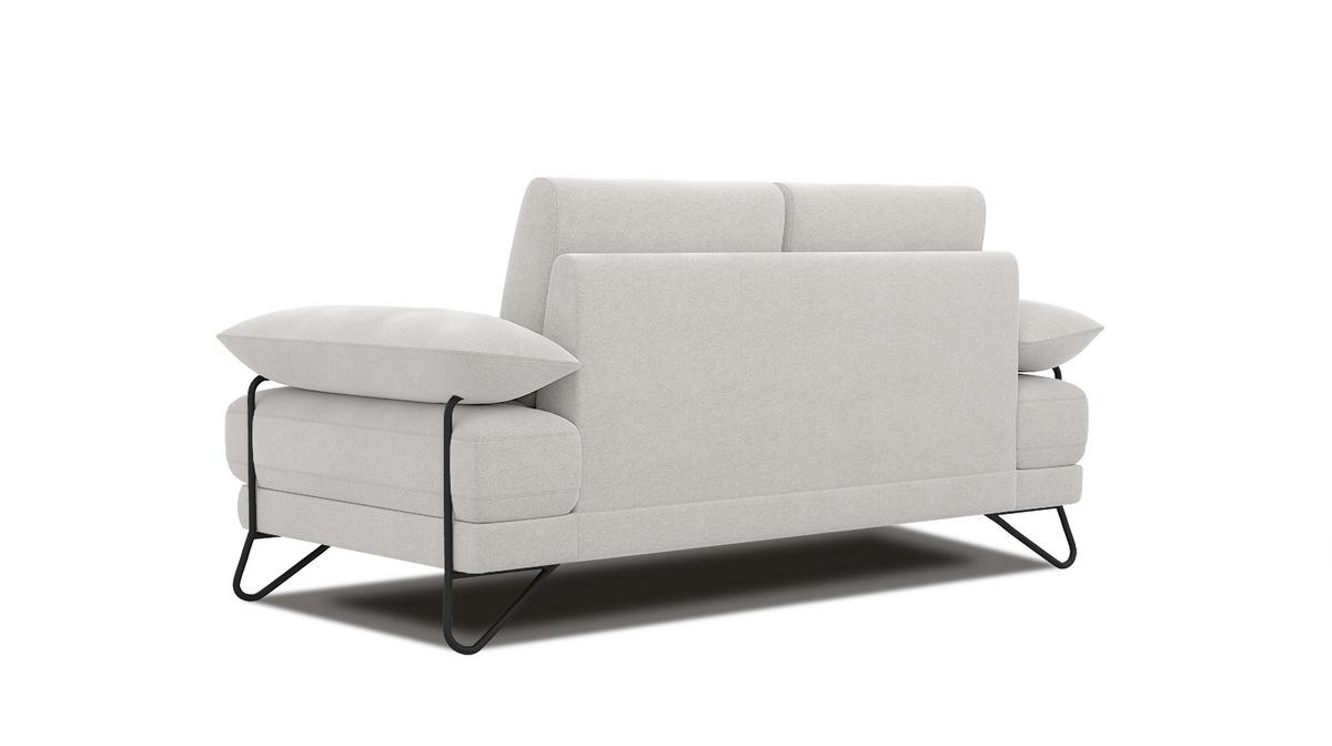 SOFA LORI 2-Sitzer, weiß - Schwarz/Weiß, Holzwerkstoff/Textil (185/87/96cm) - Wozimo