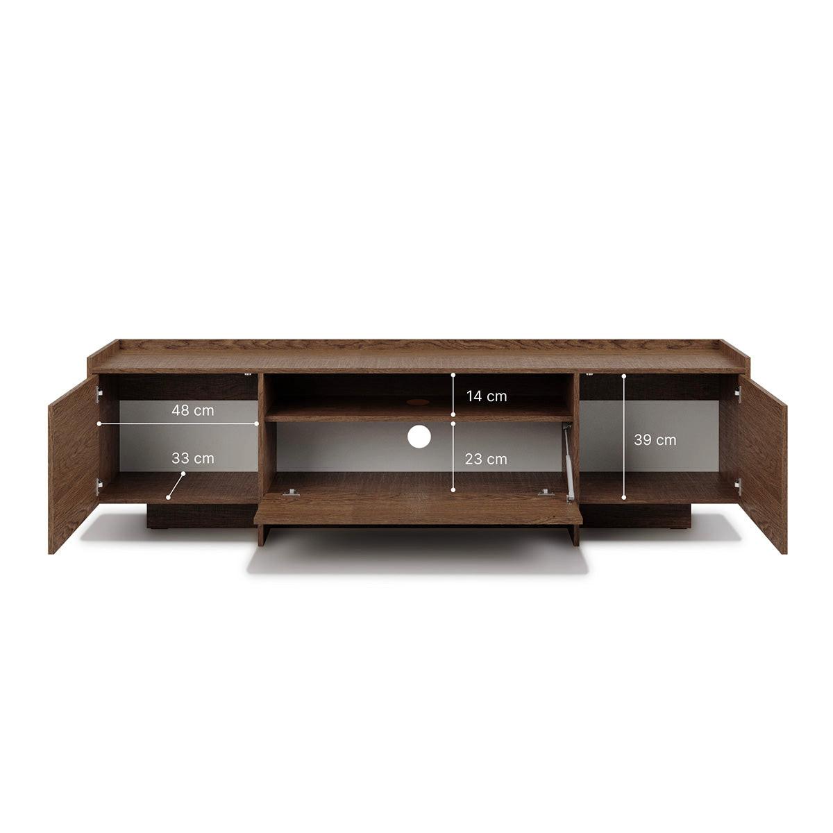 TV-MÖBEL Japandi Dunkles Holz - Braun, Holzwerkstoff (197/57/38cm) - Petits-meubles